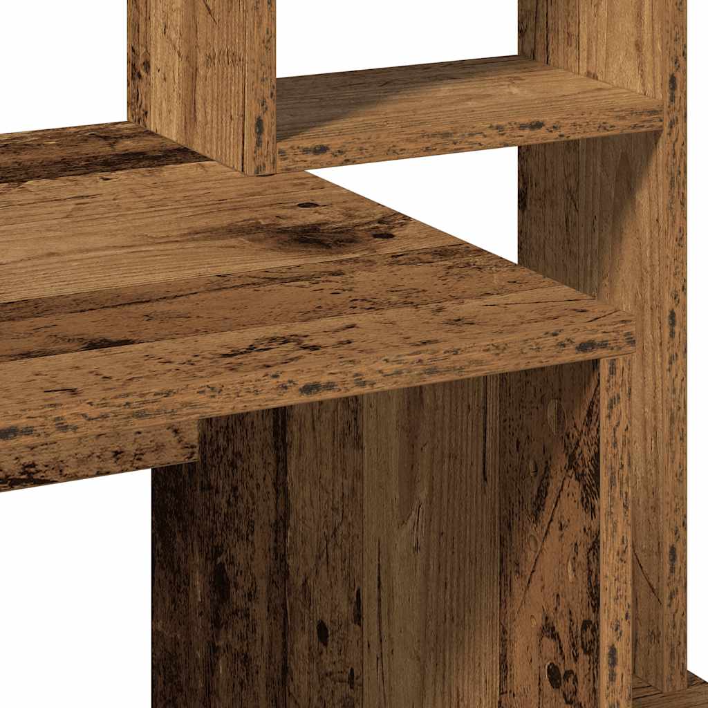 Bureau met schappen 100x45x140 cm bewerkt hout oud houtkleurig is nu te koop bij PeponiXL, paradijselijk wonen!