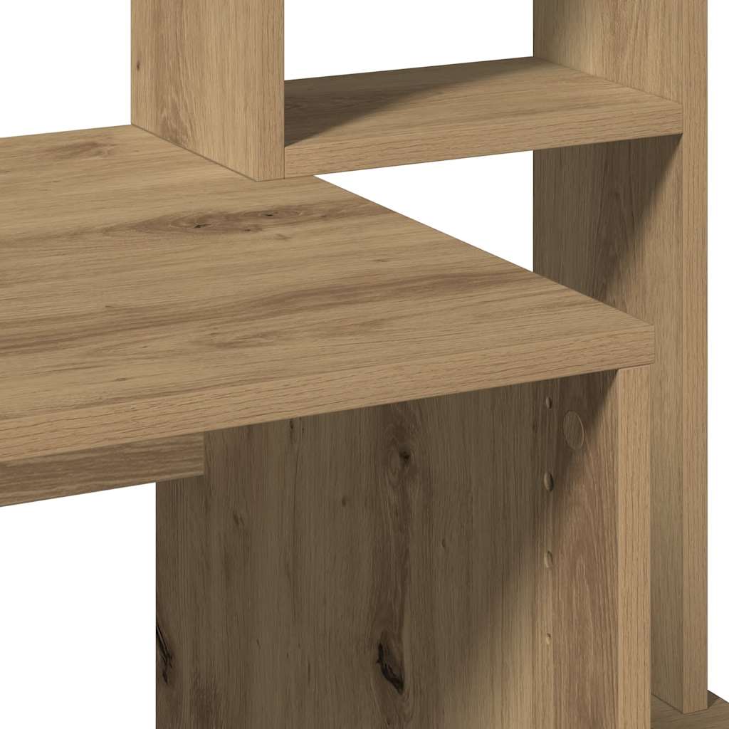 Bureau met schappen 100x45x140 cm bewerkt hout artisanaal eiken is nu te koop bij PeponiXL, paradijselijk wonen!