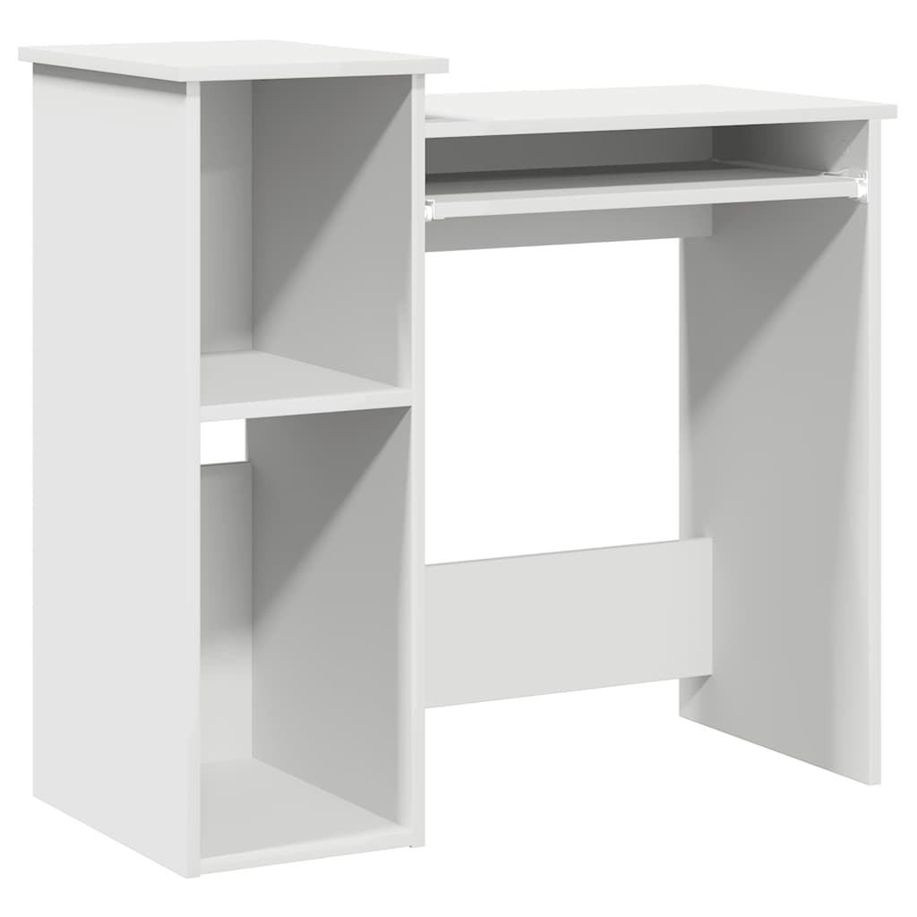 Bureau met schappen 84x40x78 cm bewerkt hout wit is nu te koop bij PeponiXL, paradijselijk wonen!