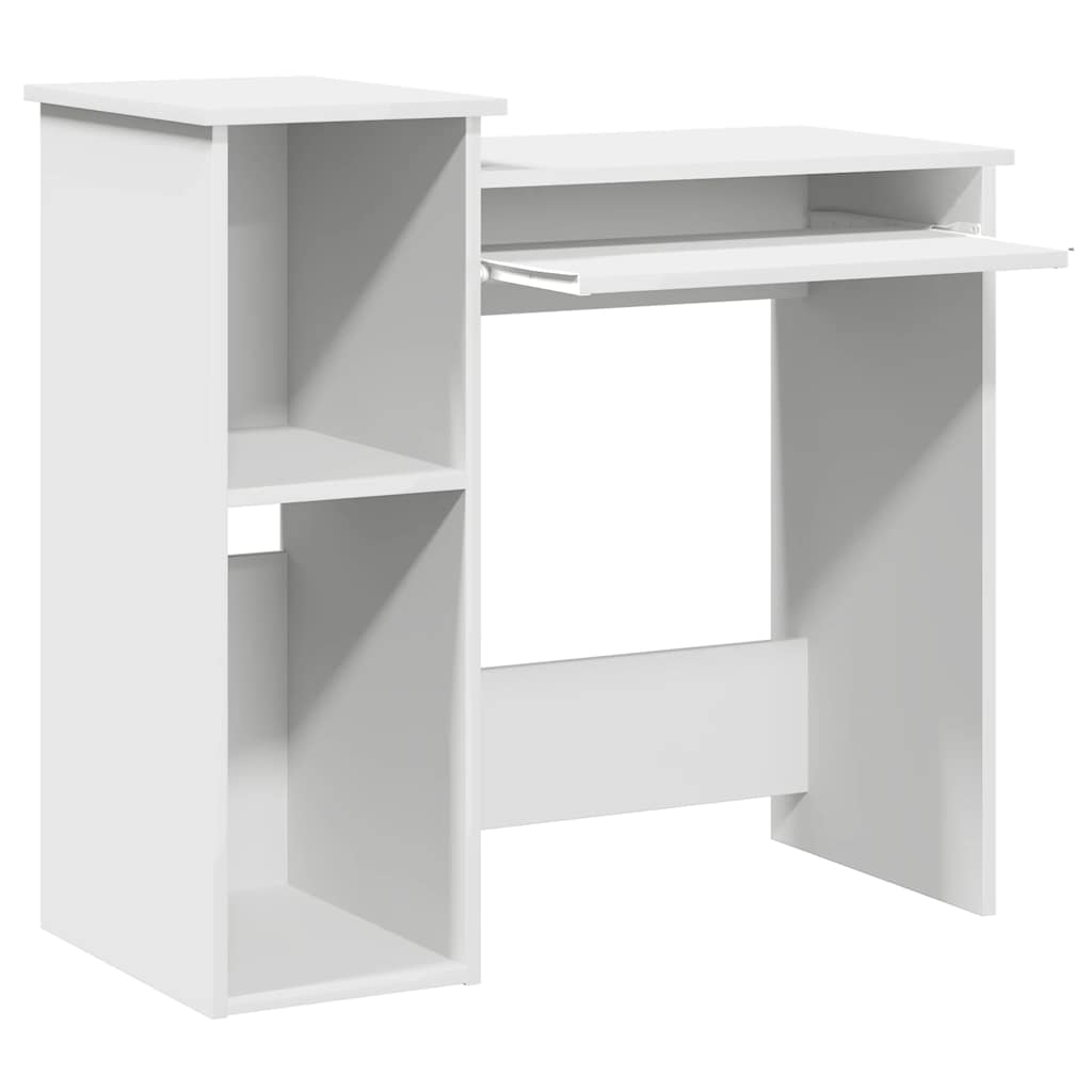 Bureau met schappen 84x40x78 cm bewerkt hout wit is nu te koop bij PeponiXL, paradijselijk wonen!
