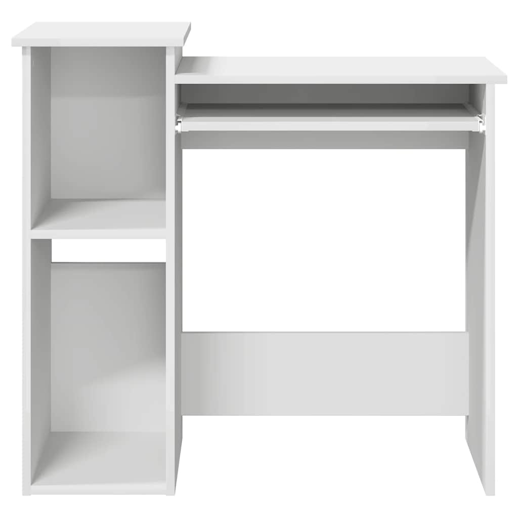 Bureau met schappen 84x40x78 cm bewerkt hout wit is nu te koop bij PeponiXL, paradijselijk wonen!