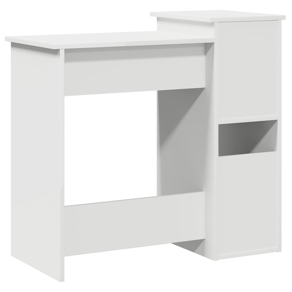 Bureau met schappen 84x40x78 cm bewerkt hout wit is nu te koop bij PeponiXL, paradijselijk wonen!