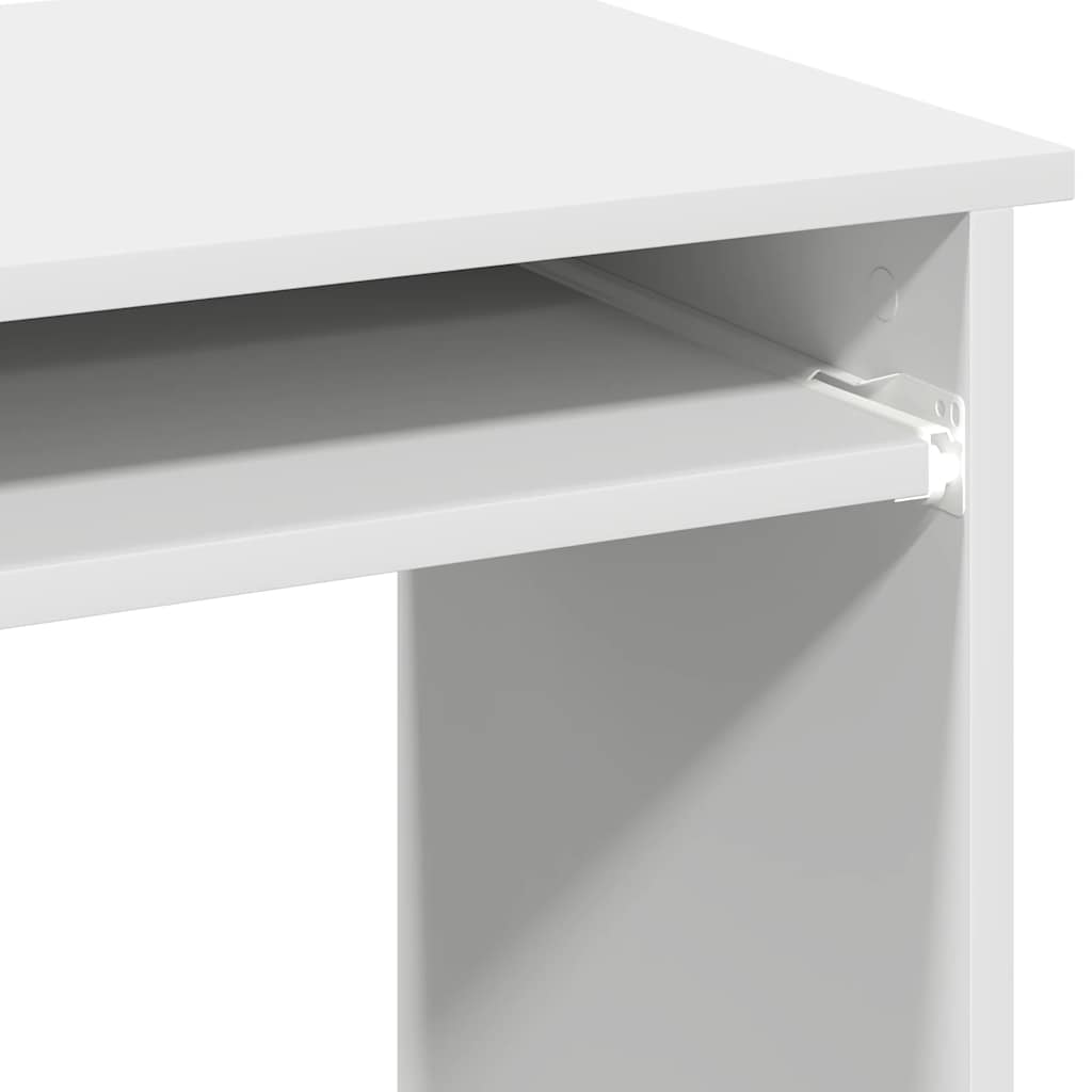 Bureau met schappen 84x40x78 cm bewerkt hout wit is nu te koop bij PeponiXL, paradijselijk wonen!