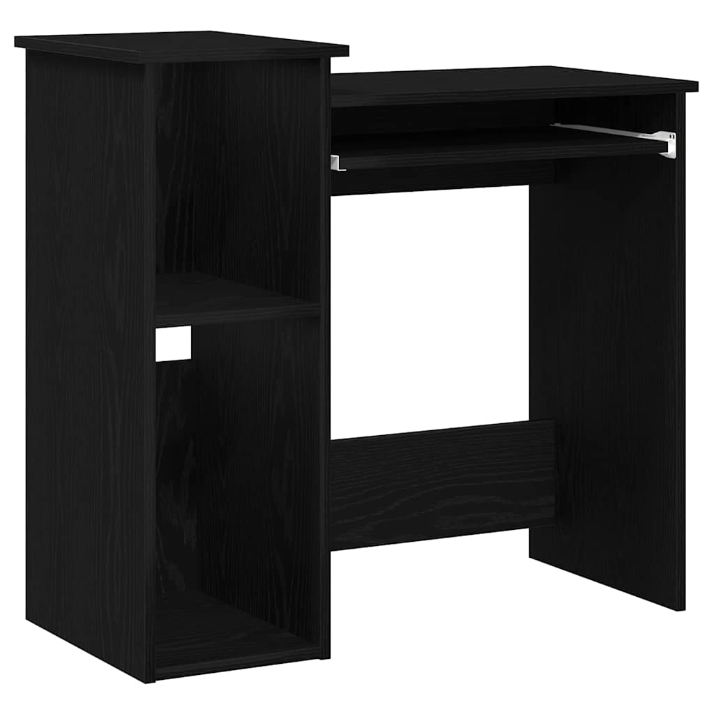 Bureau met schappen 84x40x78 cm bewerkt hout zwart is nu te koop bij PeponiXL, paradijselijk wonen!