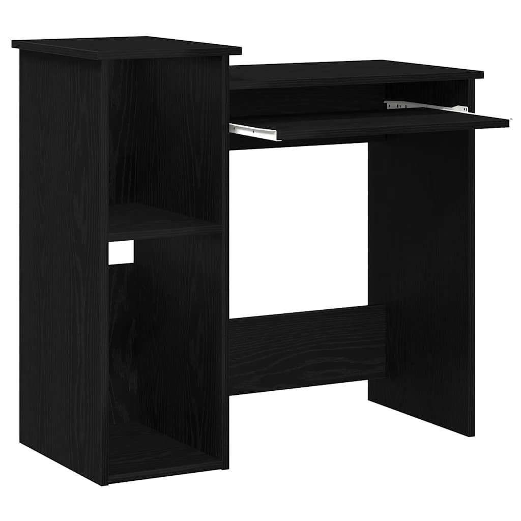 Bureau met schappen 84x40x78 cm bewerkt hout zwart is nu te koop bij PeponiXL, paradijselijk wonen!