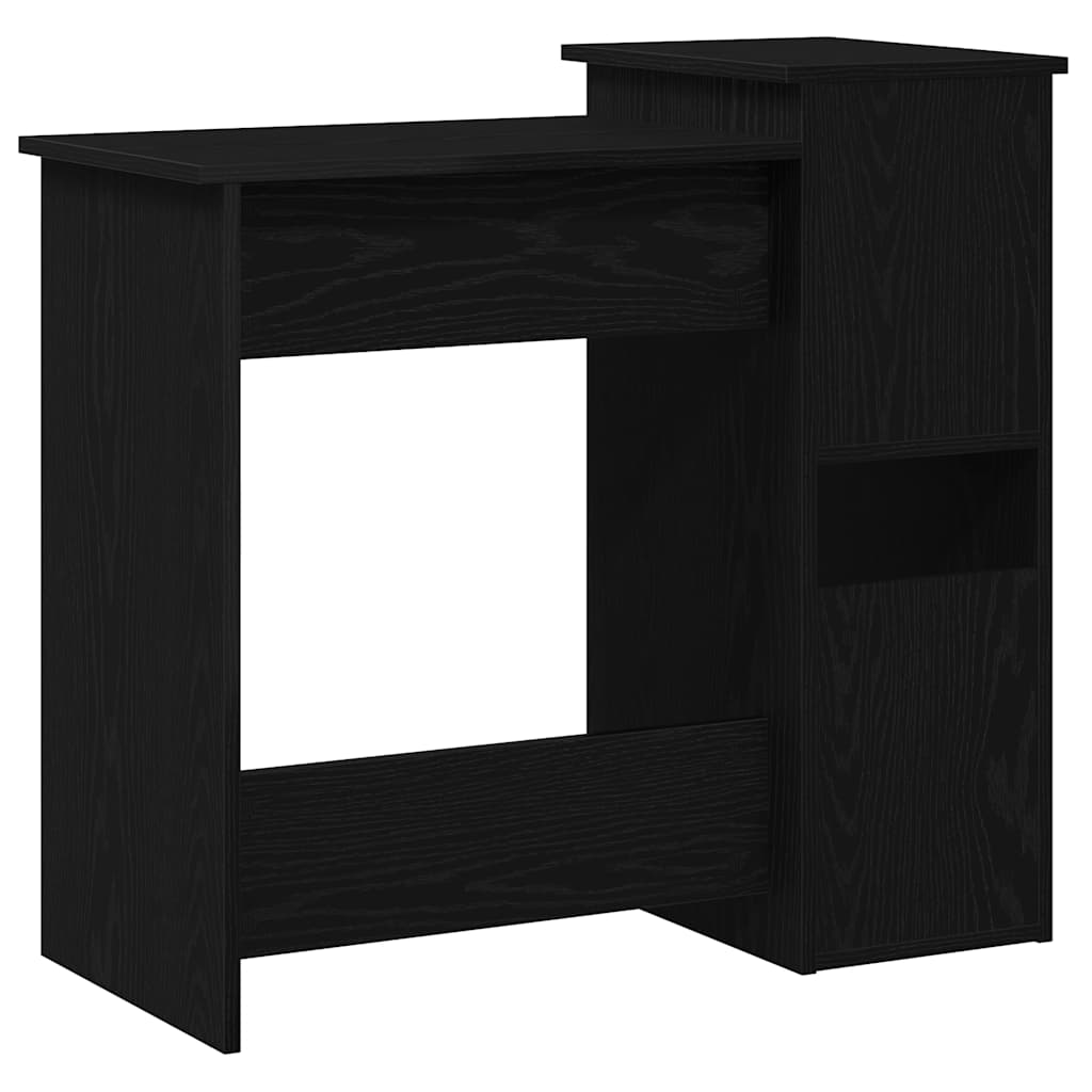 Bureau met schappen 84x40x78 cm bewerkt hout zwart is nu te koop bij PeponiXL, paradijselijk wonen!