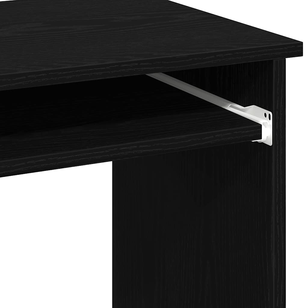 Bureau met schappen 84x40x78 cm bewerkt hout zwart is nu te koop bij PeponiXL, paradijselijk wonen!