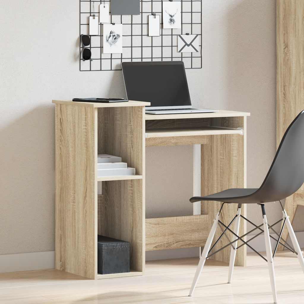 Bureau met schappen 84x40x78 cm bewerkt hout sonoma eikenkleur is nu te koop bij PeponiXL, paradijselijk wonen!