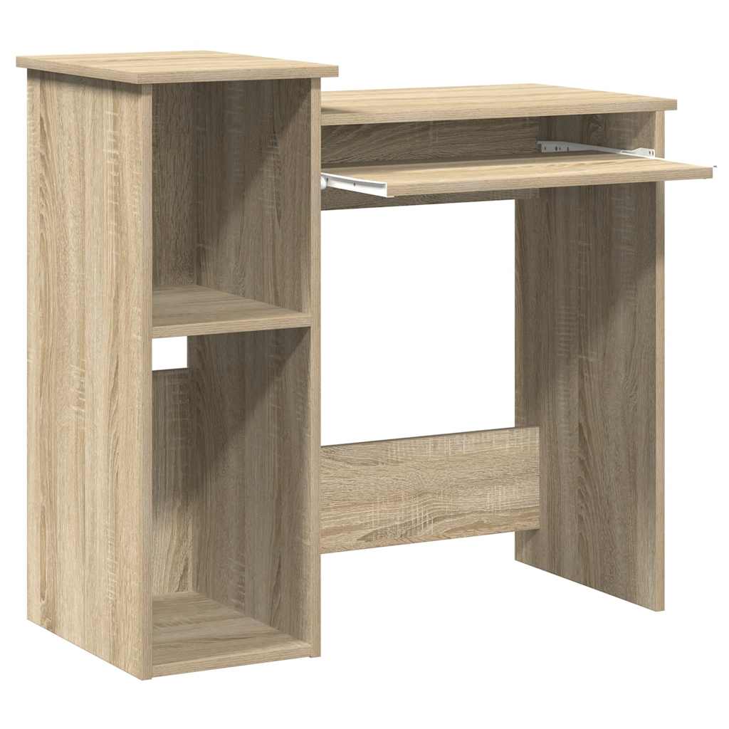 Bureau met schappen 84x40x78 cm bewerkt hout sonoma eikenkleur is nu te koop bij PeponiXL, paradijselijk wonen!