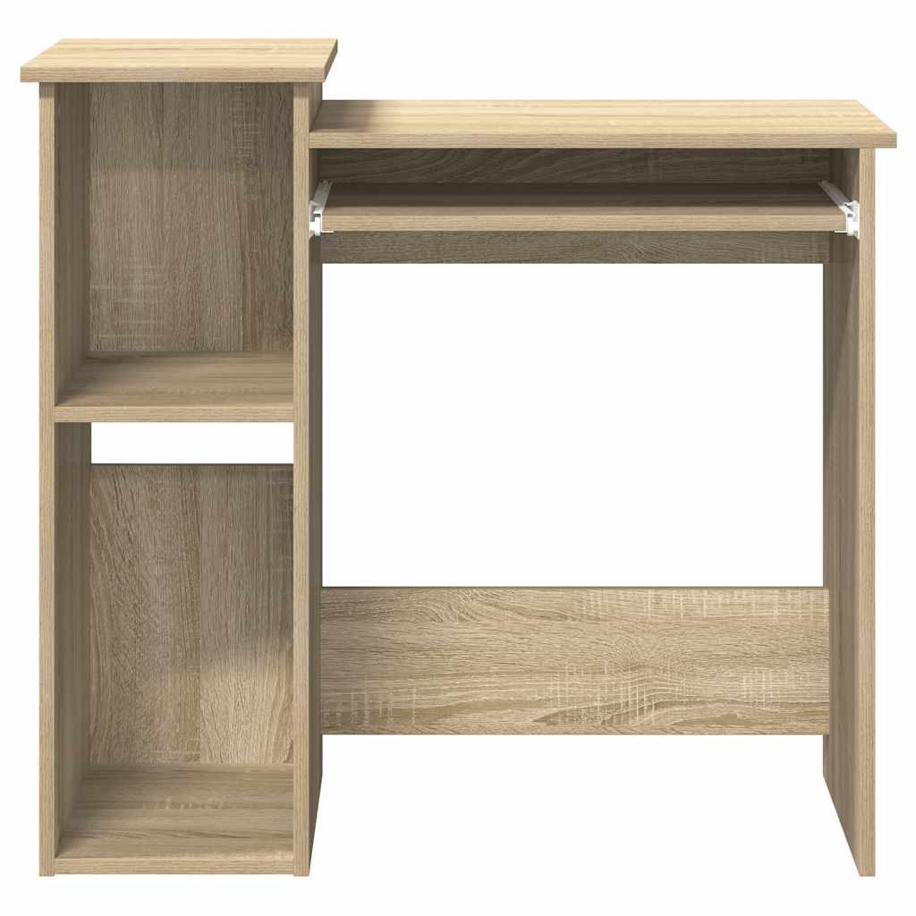 Bureau met schappen 84x40x78 cm bewerkt hout sonoma eikenkleur is nu te koop bij PeponiXL, paradijselijk wonen!