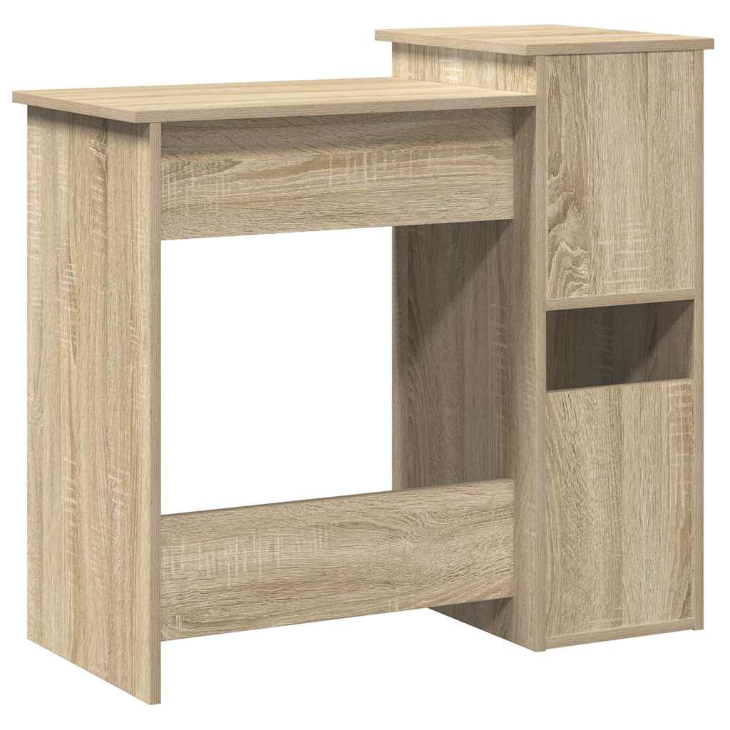 Bureau met schappen 84x40x78 cm bewerkt hout sonoma eikenkleur is nu te koop bij PeponiXL, paradijselijk wonen!