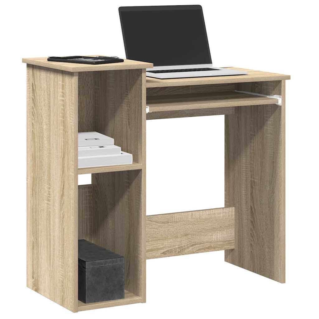 Bureau met schappen 84x40x78 cm bewerkt hout sonoma eikenkleur is nu te koop bij PeponiXL, paradijselijk wonen!
