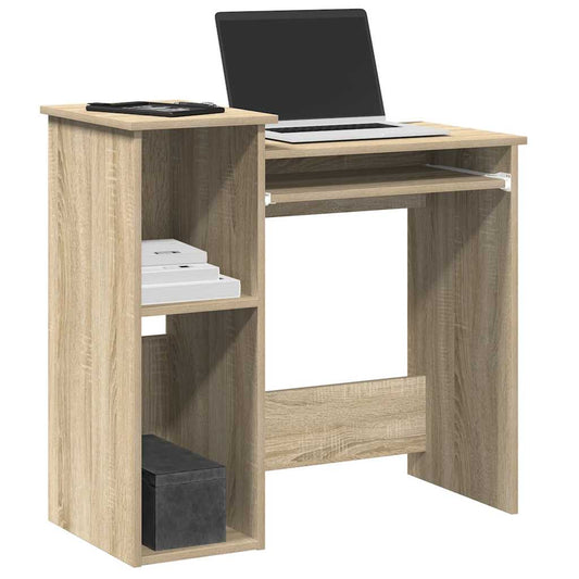 Bureau met schappen 84x40x78 cm bewerkt hout sonoma eikenkleur is nu te koop bij PeponiXL, paradijselijk wonen!