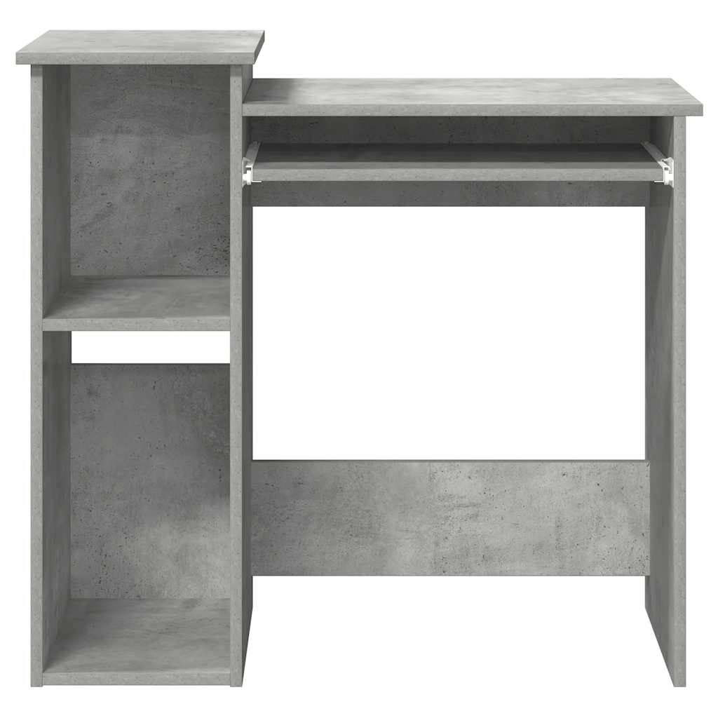 Bureau met schappen 84x40x78 cm bewerkt hout betongrijs is nu te koop bij PeponiXL, paradijselijk wonen!