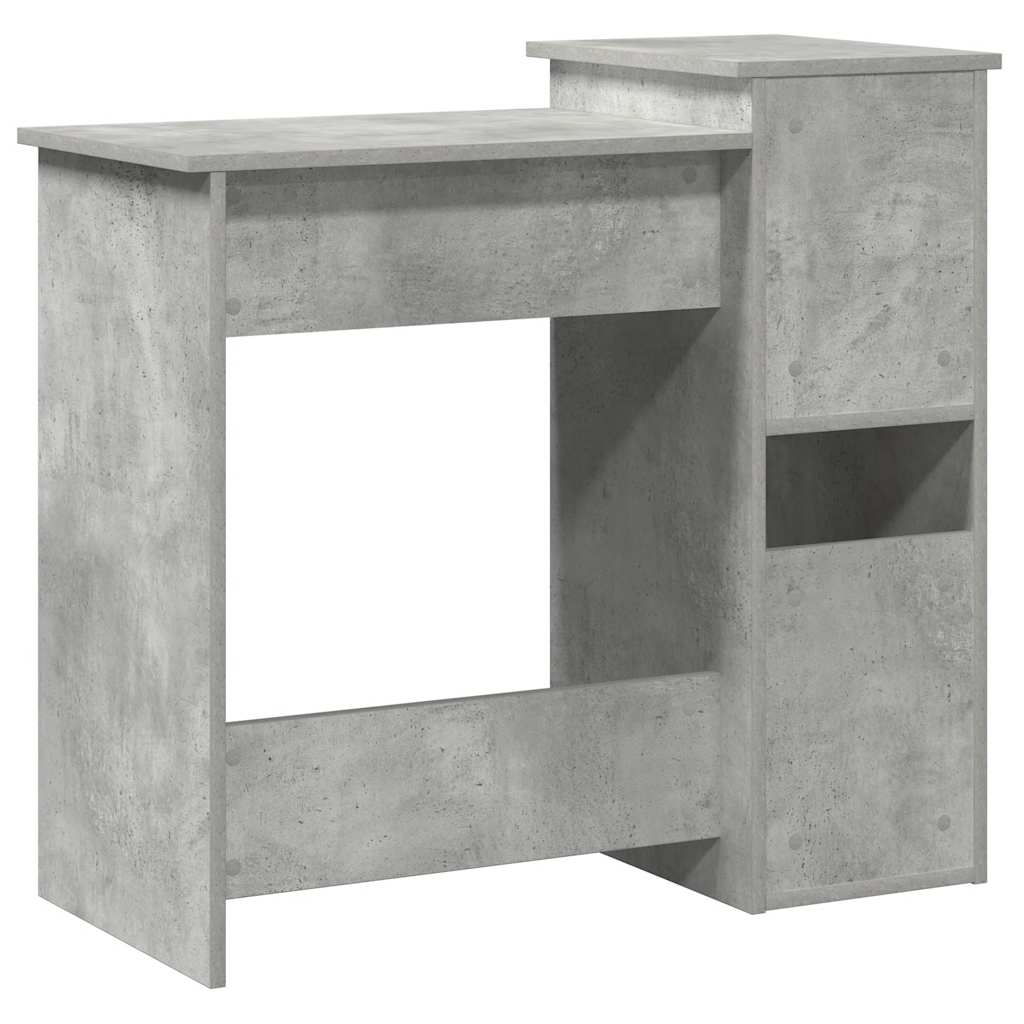 Bureau met schappen 84x40x78 cm bewerkt hout betongrijs is nu te koop bij PeponiXL, paradijselijk wonen!