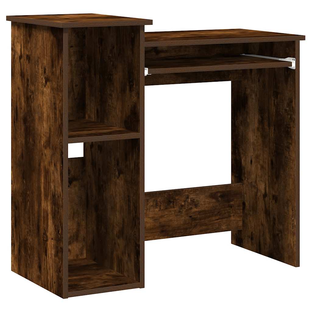 Bureau met schappen 84x40x78 cm bewerkt hout gerookt eiken is nu te koop bij PeponiXL, paradijselijk wonen!