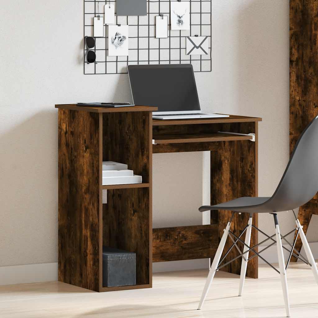 Bureau met schappen 84x40x78 cm bewerkt hout gerookt eiken is nu te koop bij PeponiXL, paradijselijk wonen!