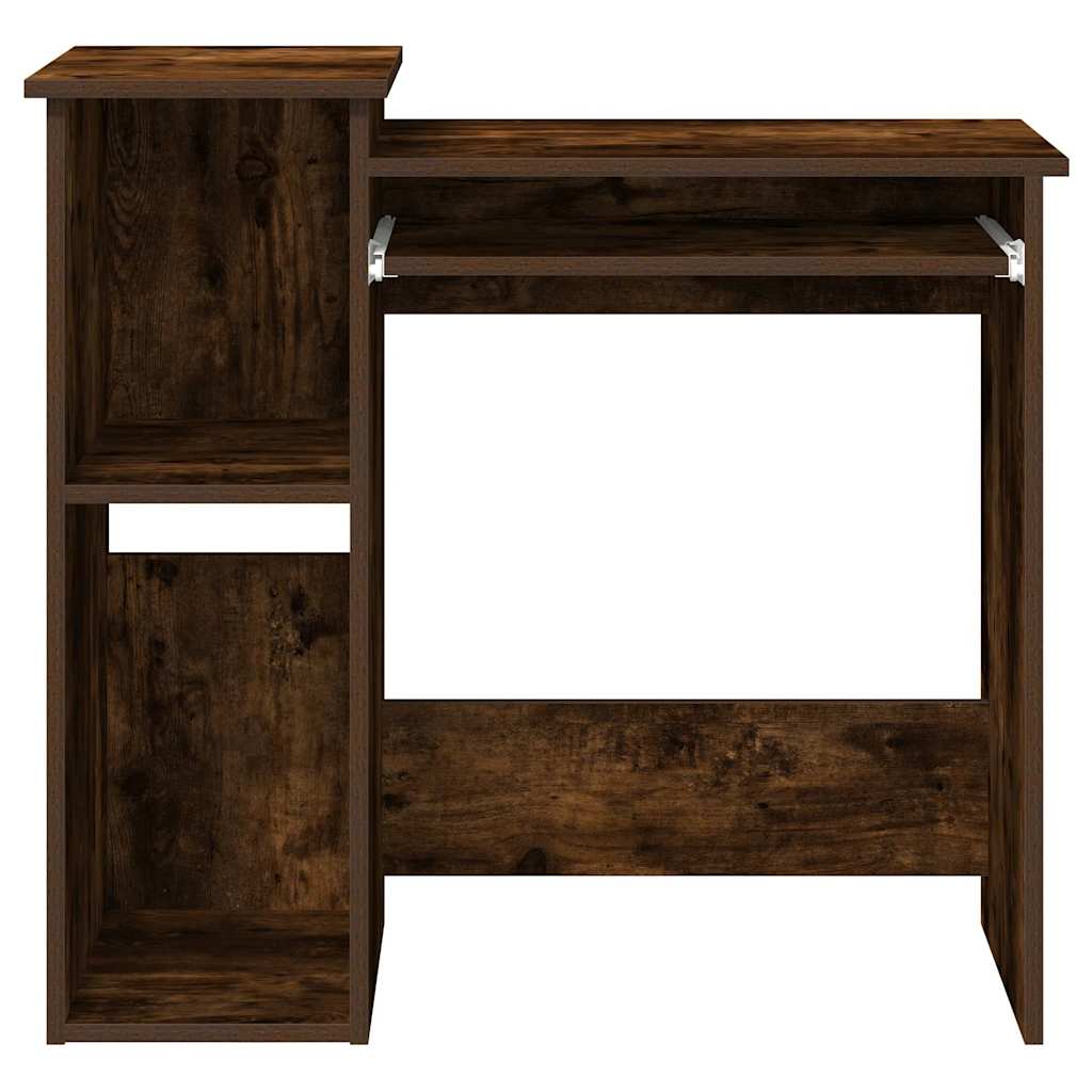 Bureau met schappen 84x40x78 cm bewerkt hout gerookt eiken is nu te koop bij PeponiXL, paradijselijk wonen!