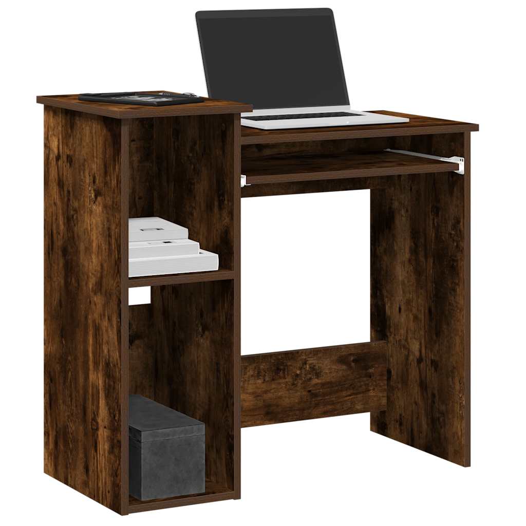 Bureau met schappen 84x40x78 cm bewerkt hout gerookt eiken is nu te koop bij PeponiXL, paradijselijk wonen!