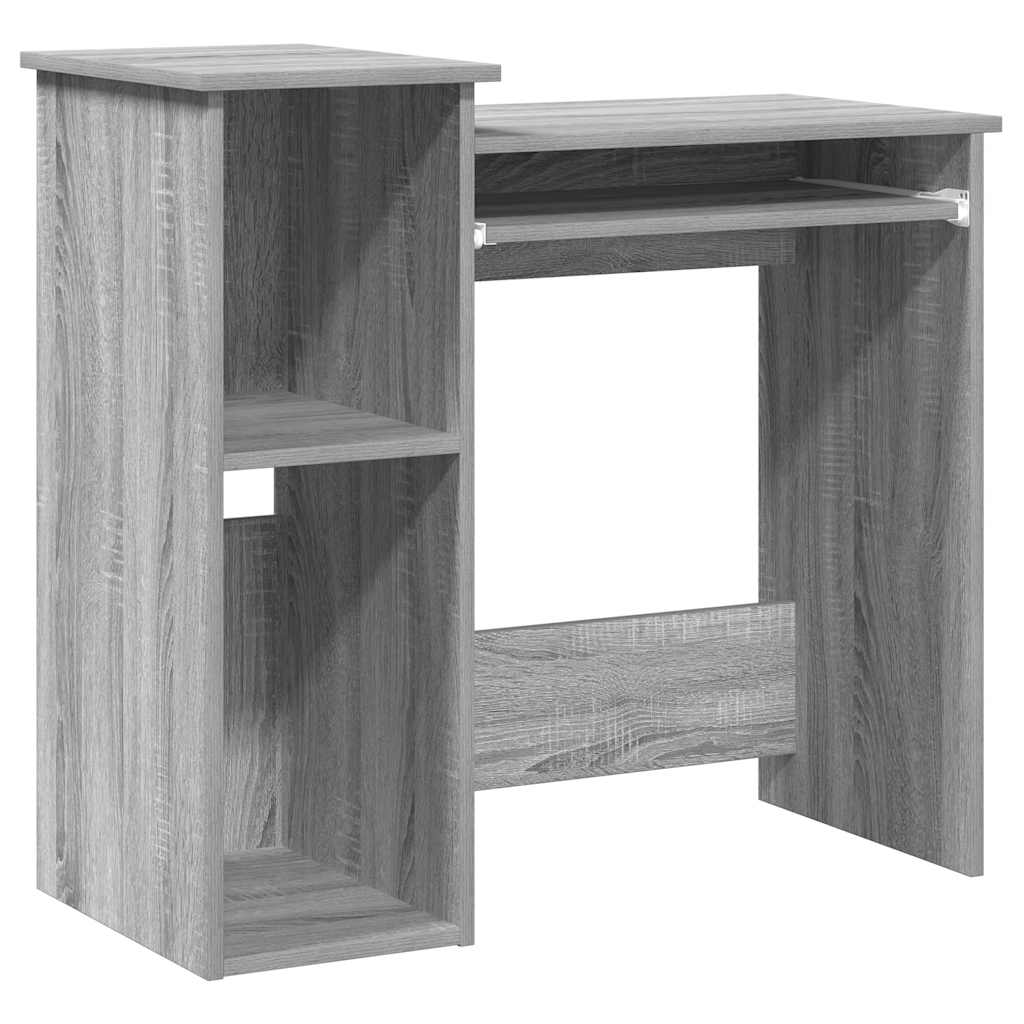 Bureau met schappen 84x40x78 cm bewerkt hout grijs sonoma is nu te koop bij PeponiXL, paradijselijk wonen!