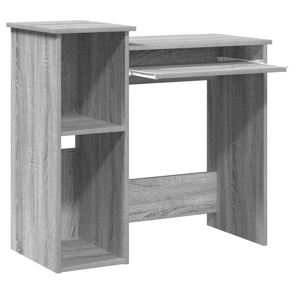 Bureau met schappen 84x40x78 cm bewerkt hout grijs sonoma is nu te koop bij PeponiXL, paradijselijk wonen!