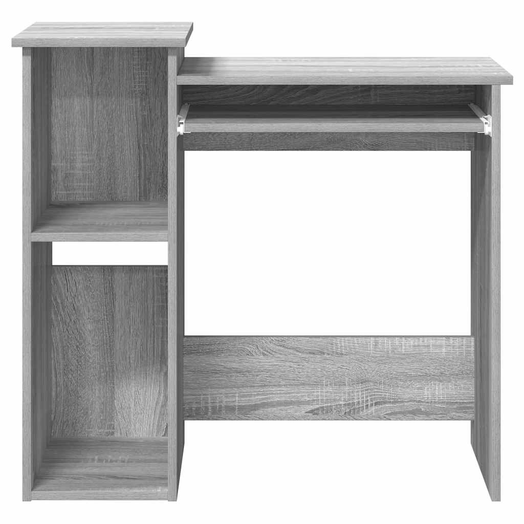 Bureau met schappen 84x40x78 cm bewerkt hout grijs sonoma is nu te koop bij PeponiXL, paradijselijk wonen!