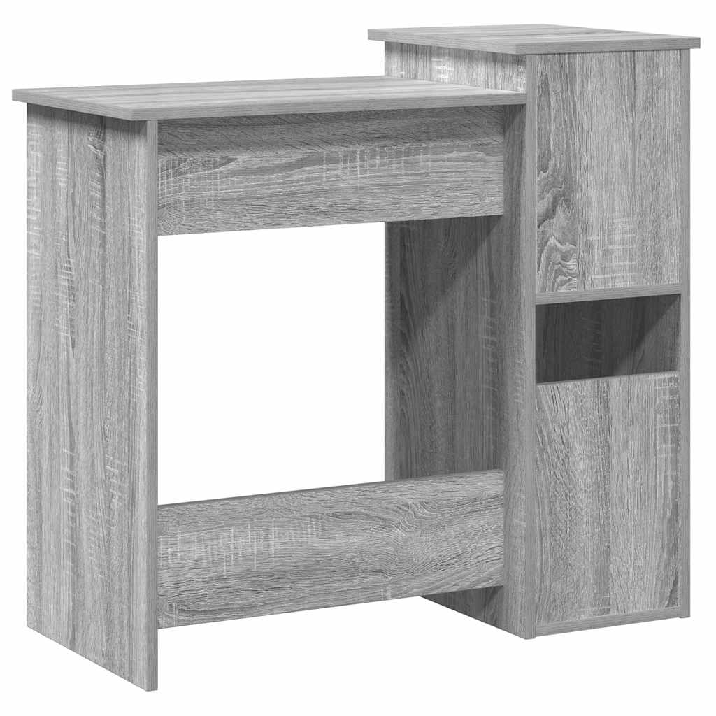 Bureau met schappen 84x40x78 cm bewerkt hout grijs sonoma is nu te koop bij PeponiXL, paradijselijk wonen!