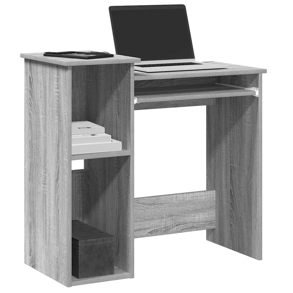 Bureau met schappen 84x40x78 cm bewerkt hout grijs sonoma is nu te koop bij PeponiXL, paradijselijk wonen!