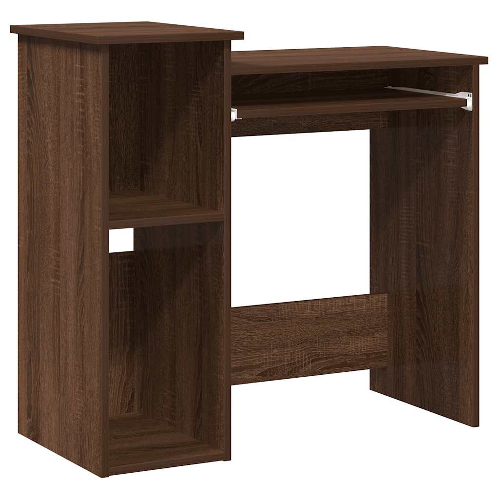 Bureau met schappen 84x40x78 cm bewerkt hout bruineikenkleur is nu te koop bij PeponiXL, paradijselijk wonen!