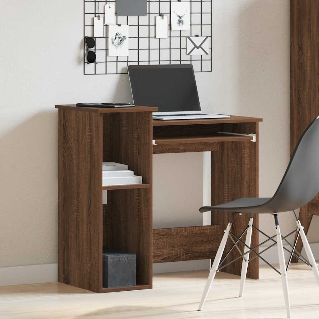 Bureau met schappen 84x40x78 cm bewerkt hout bruineikenkleur is nu te koop bij PeponiXL, paradijselijk wonen!