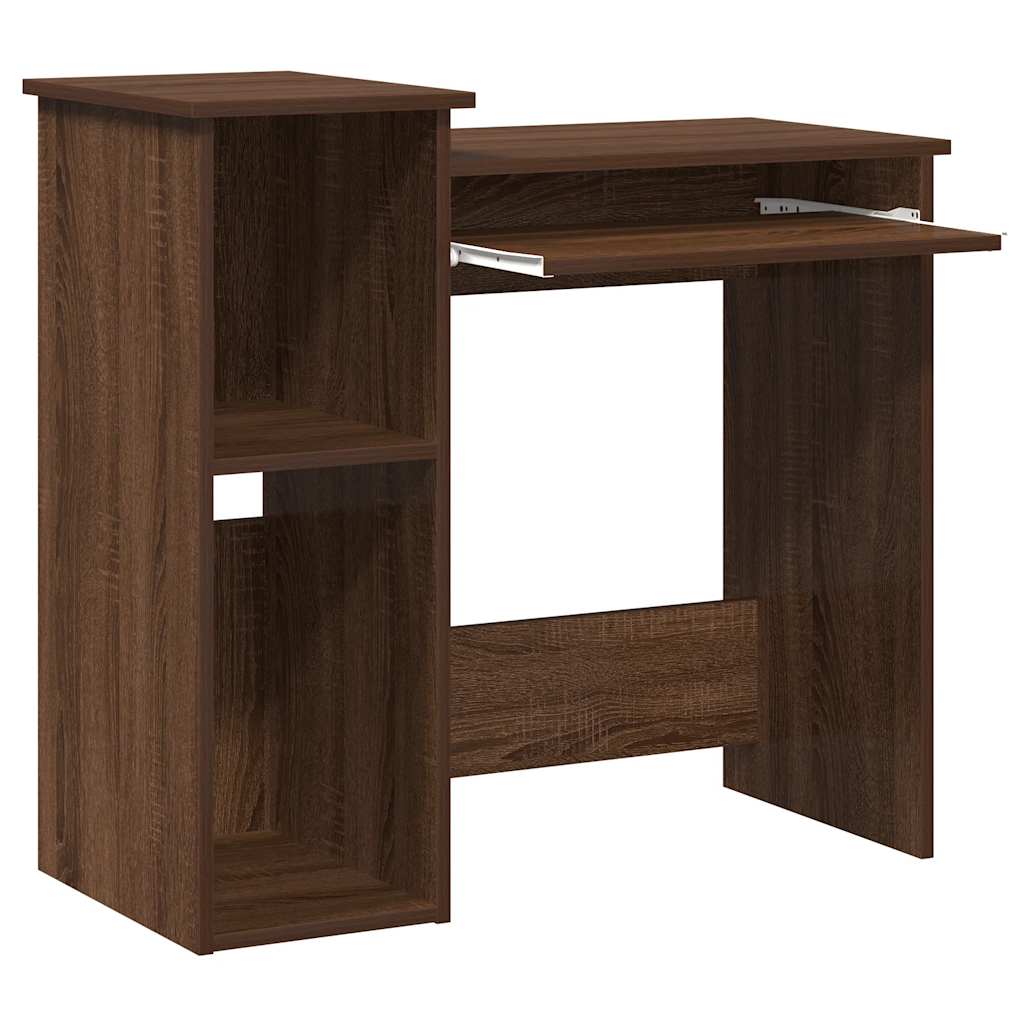 Bureau met schappen 84x40x78 cm bewerkt hout bruineikenkleur is nu te koop bij PeponiXL, paradijselijk wonen!