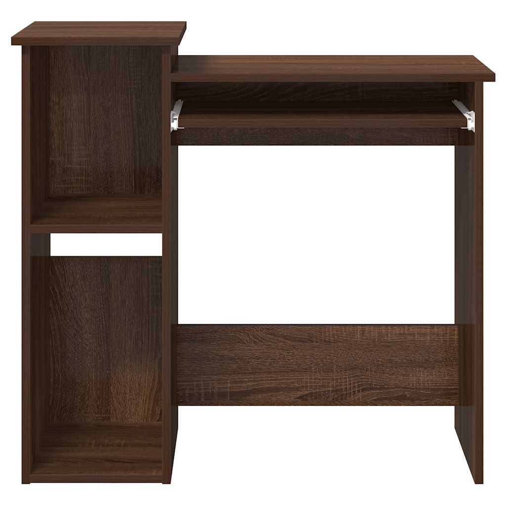 Bureau met schappen 84x40x78 cm bewerkt hout bruineikenkleur is nu te koop bij PeponiXL, paradijselijk wonen!
