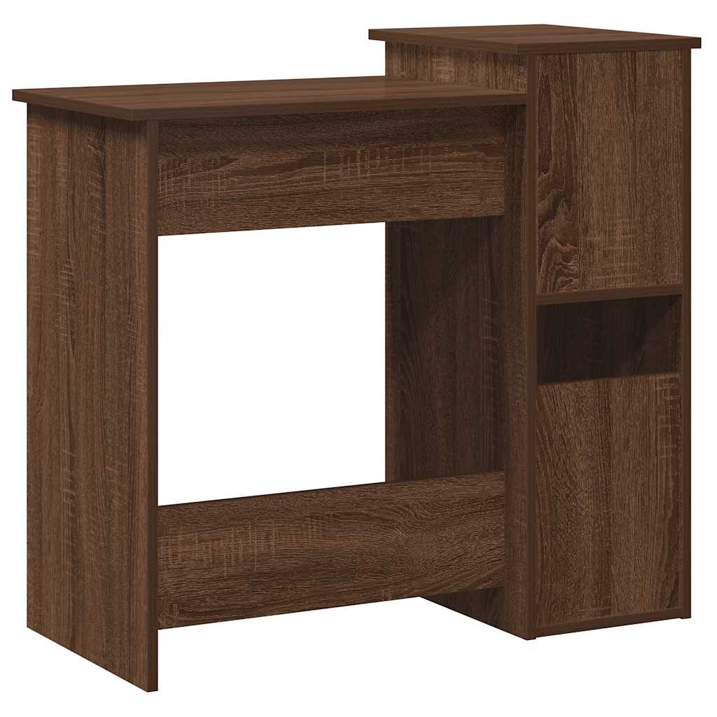 Bureau met schappen 84x40x78 cm bewerkt hout bruineikenkleur is nu te koop bij PeponiXL, paradijselijk wonen!