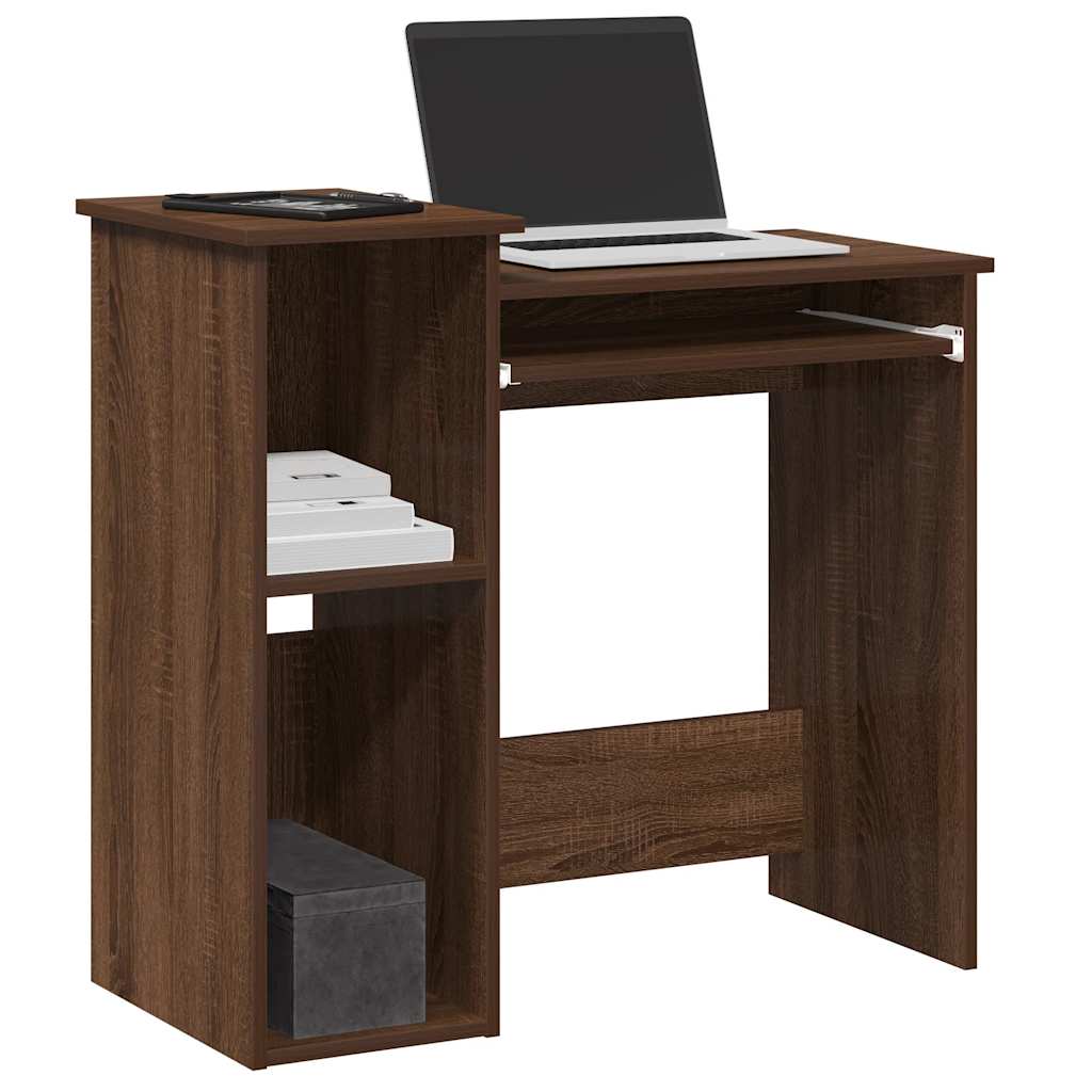 Bureau met schappen 84x40x78 cm bewerkt hout bruineikenkleur is nu te koop bij PeponiXL, paradijselijk wonen!