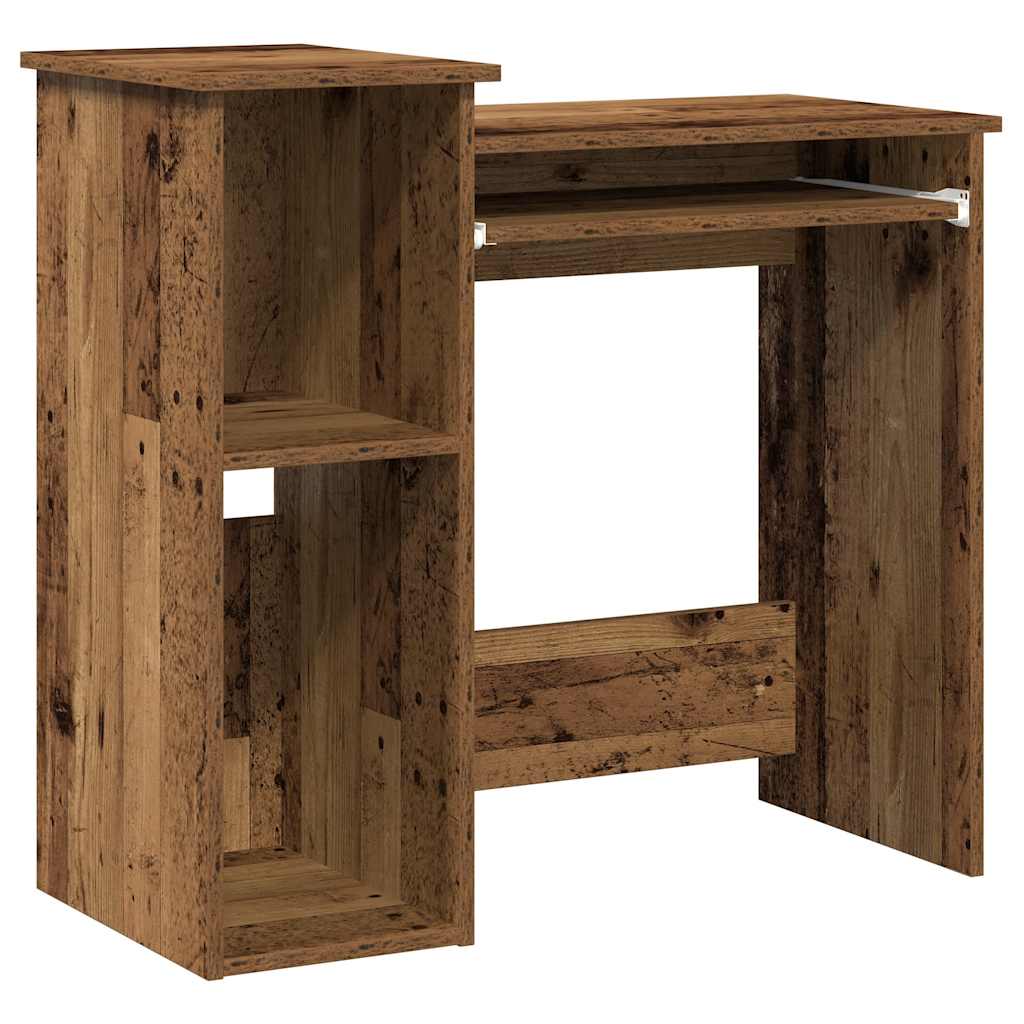 Bureau met schappen 84x40x78 cm bewerkt hout oud houtkleurig is nu te koop bij PeponiXL, paradijselijk wonen!