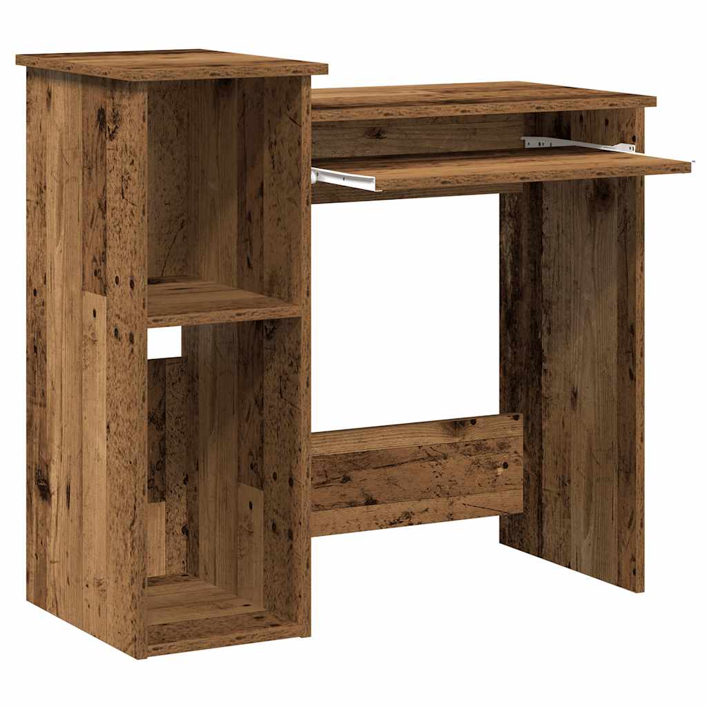 Bureau met schappen 84x40x78 cm bewerkt hout oud houtkleurig is nu te koop bij PeponiXL, paradijselijk wonen!