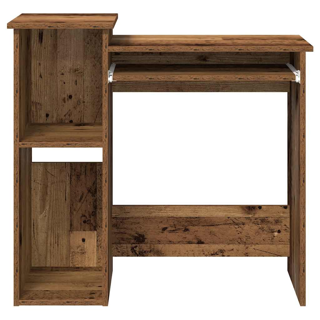 Bureau met schappen 84x40x78 cm bewerkt hout oud houtkleurig is nu te koop bij PeponiXL, paradijselijk wonen!