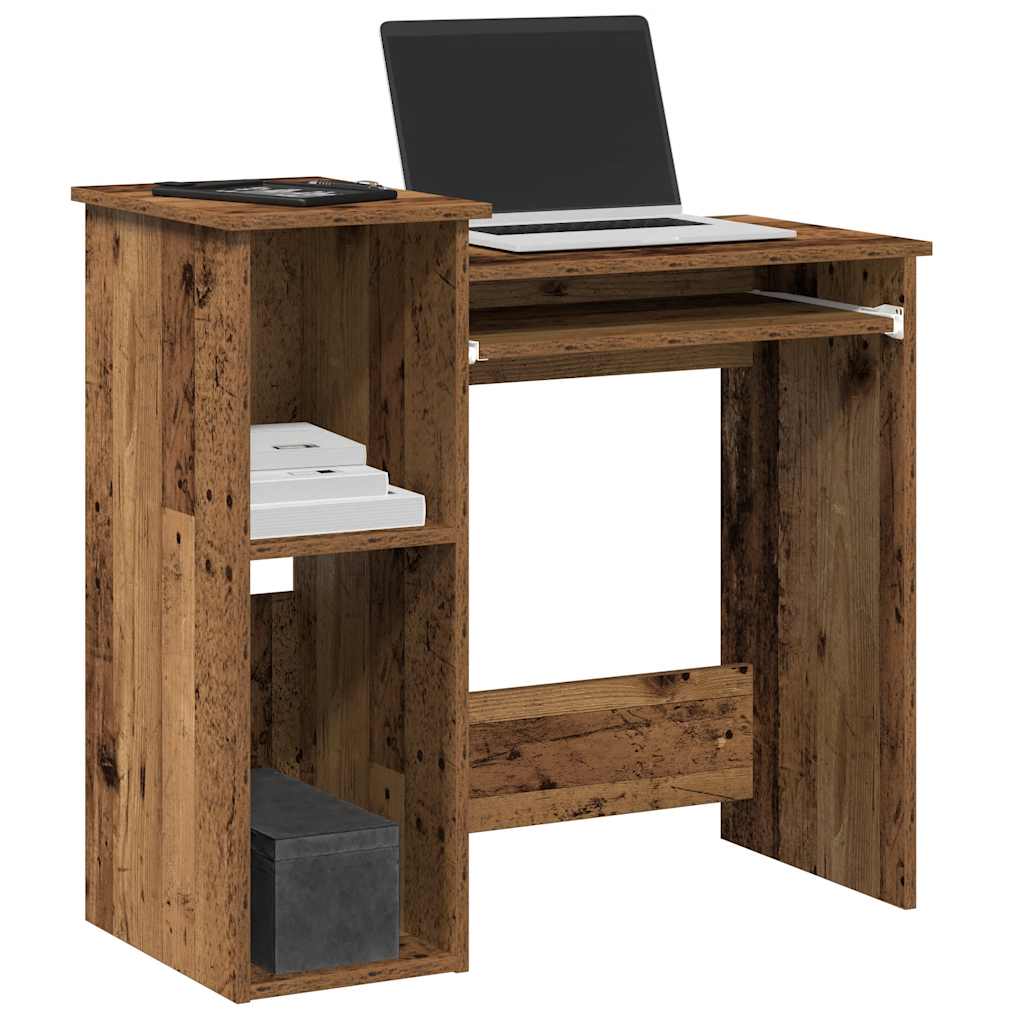 Bureau met schappen 84x40x78 cm bewerkt hout oud houtkleurig is nu te koop bij PeponiXL, paradijselijk wonen!