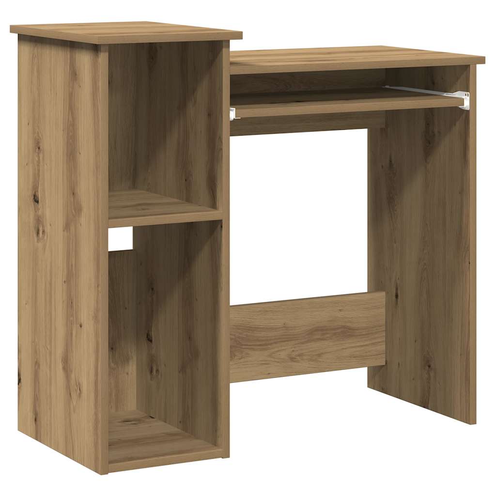Bureau met schappen 84x40x78 cm bewerkt hout artisanaal eiken is nu te koop bij PeponiXL, paradijselijk wonen!