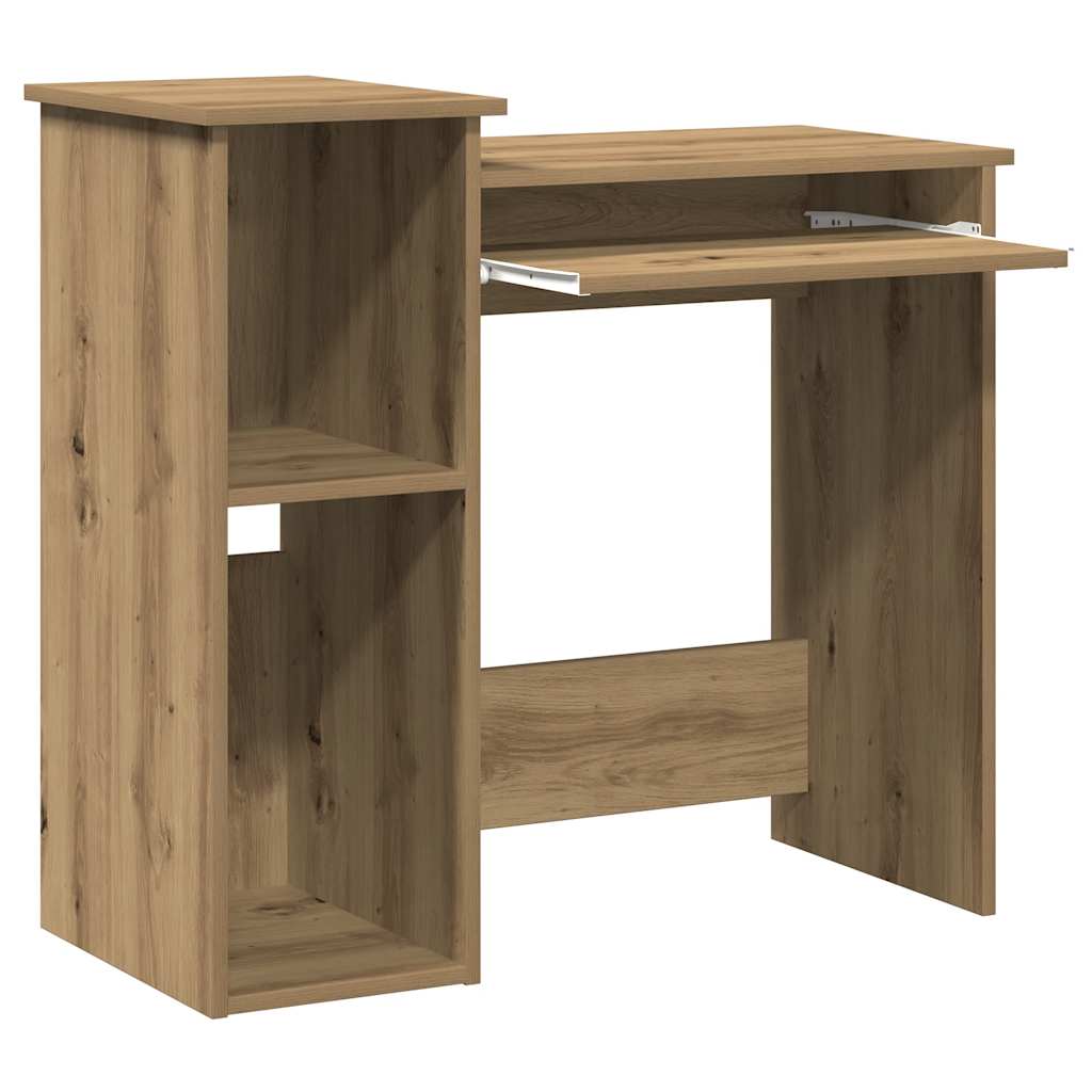 Bureau met schappen 84x40x78 cm bewerkt hout artisanaal eiken is nu te koop bij PeponiXL, paradijselijk wonen!