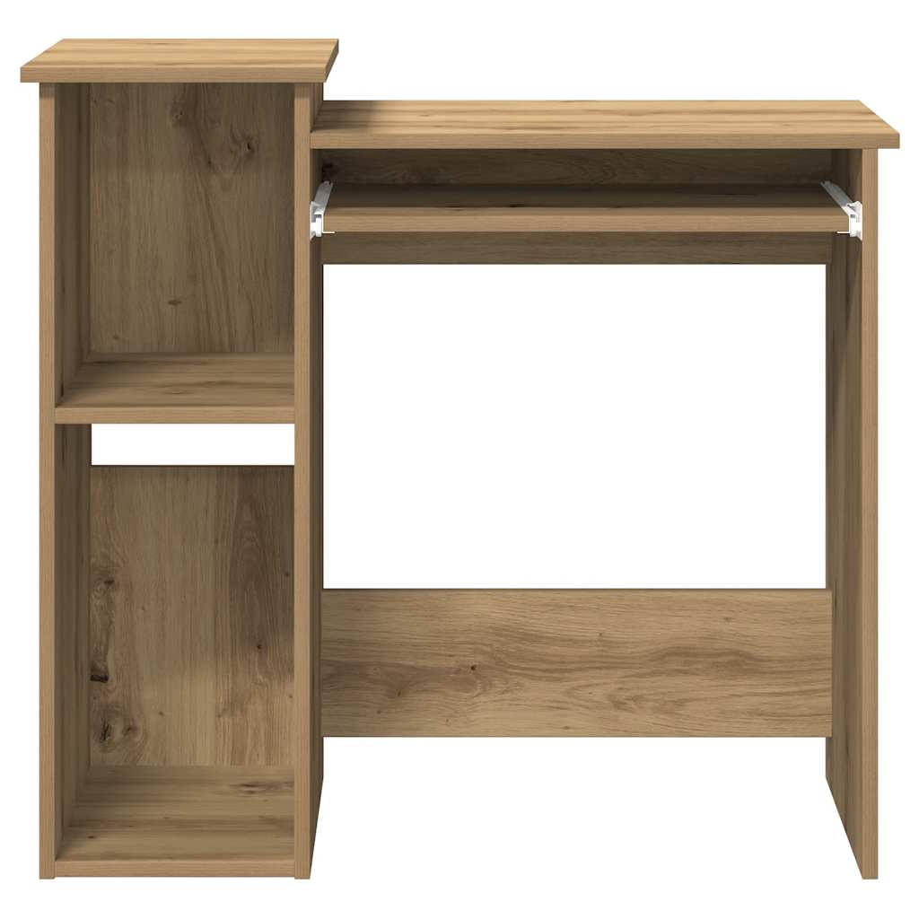 Bureau met schappen 84x40x78 cm bewerkt hout artisanaal eiken is nu te koop bij PeponiXL, paradijselijk wonen!