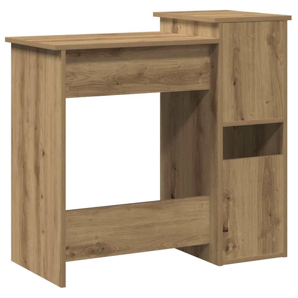 Bureau met schappen 84x40x78 cm bewerkt hout artisanaal eiken is nu te koop bij PeponiXL, paradijselijk wonen!