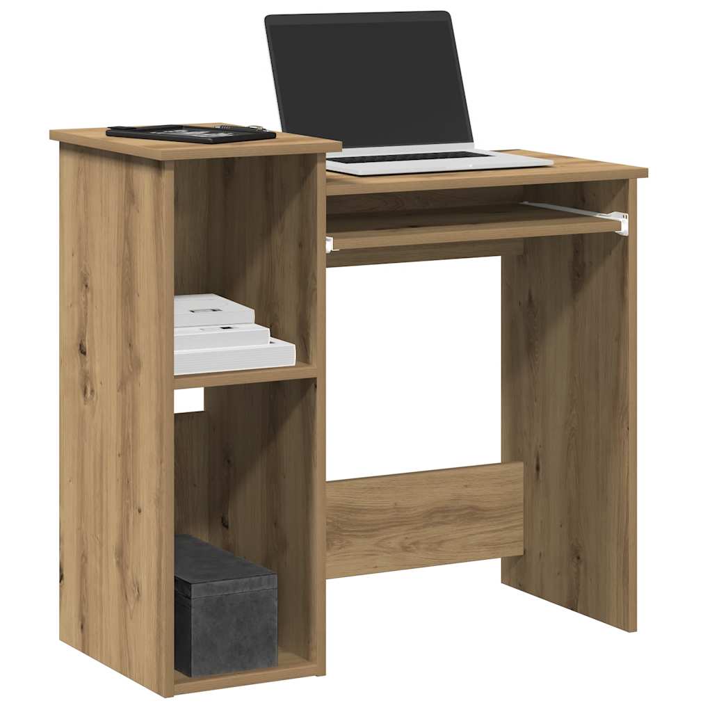 Bureau met schappen 84x40x78 cm bewerkt hout artisanaal eiken is nu te koop bij PeponiXL, paradijselijk wonen!