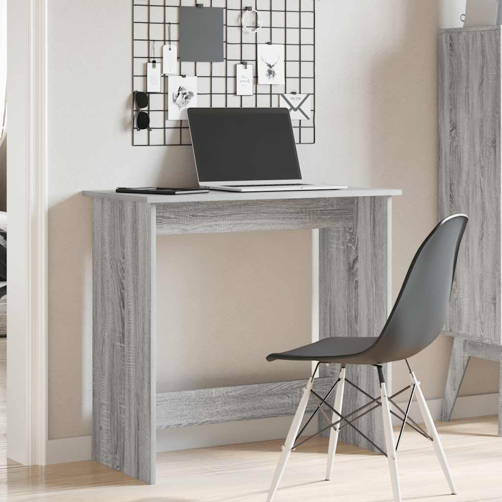 Bureau 80x40x75 cm bewerkt hout grijs sonoma eikenkleurig is nu te koop bij PeponiXL, paradijselijk wonen!