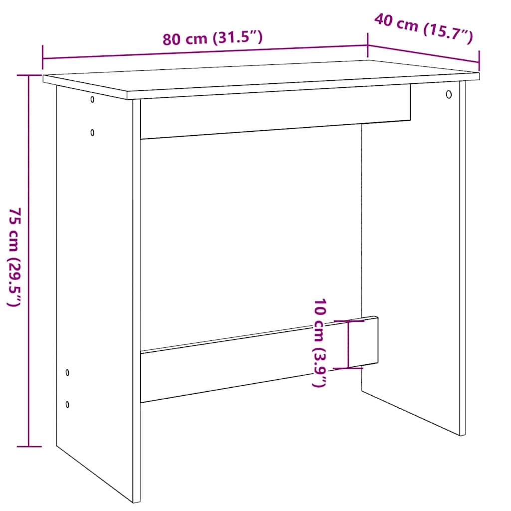 Bureau 80x40x75 cm bewerkt hout oud houtkleurig is nu te koop bij PeponiXL, paradijselijk wonen!