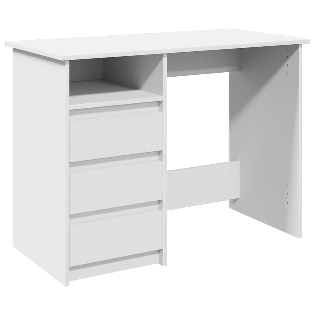 Bureau 102x50x75 cm bewerkt hout wit is nu te koop bij PeponiXL, paradijselijk wonen!
