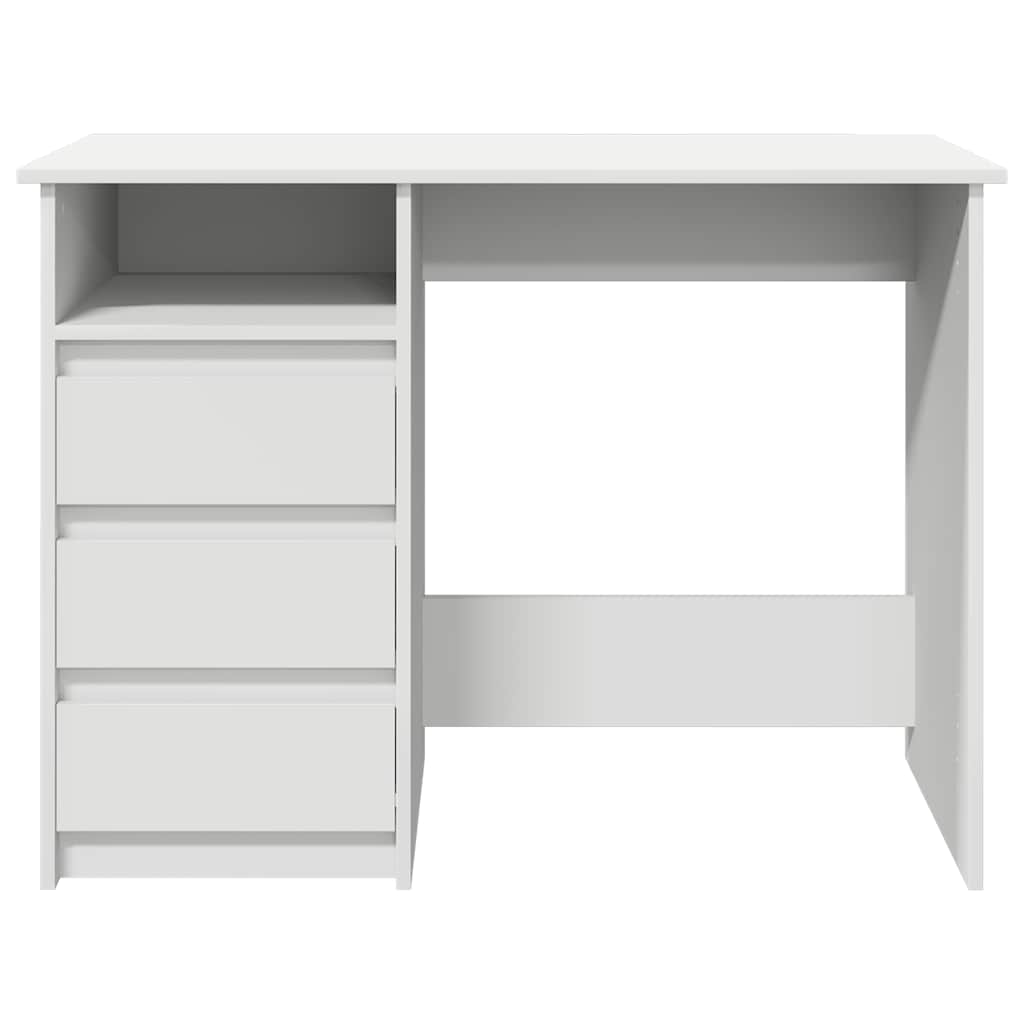 Bureau 102x50x75 cm bewerkt hout wit is nu te koop bij PeponiXL, paradijselijk wonen!