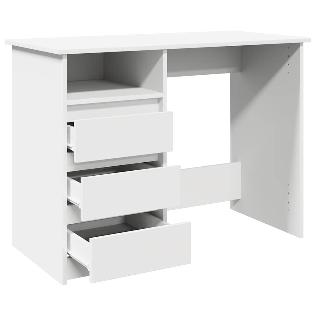 Bureau 102x50x75 cm bewerkt hout wit is nu te koop bij PeponiXL, paradijselijk wonen!