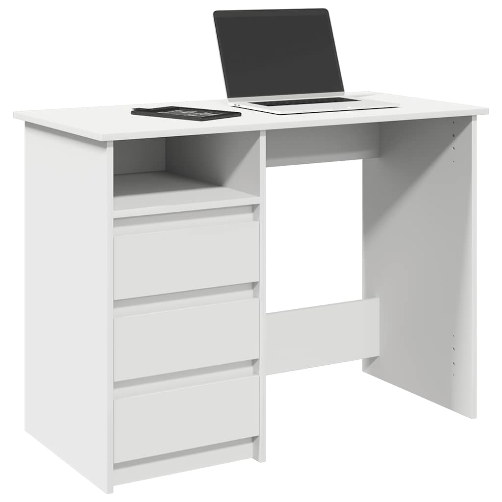 Bureau 102x50x75 cm bewerkt hout wit is nu te koop bij PeponiXL, paradijselijk wonen!