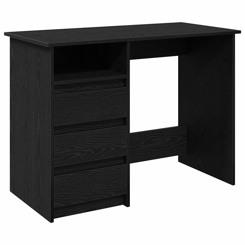 Bureau 102x50x75 cm bewerkt hout zwart is nu te koop bij PeponiXL, paradijselijk wonen!